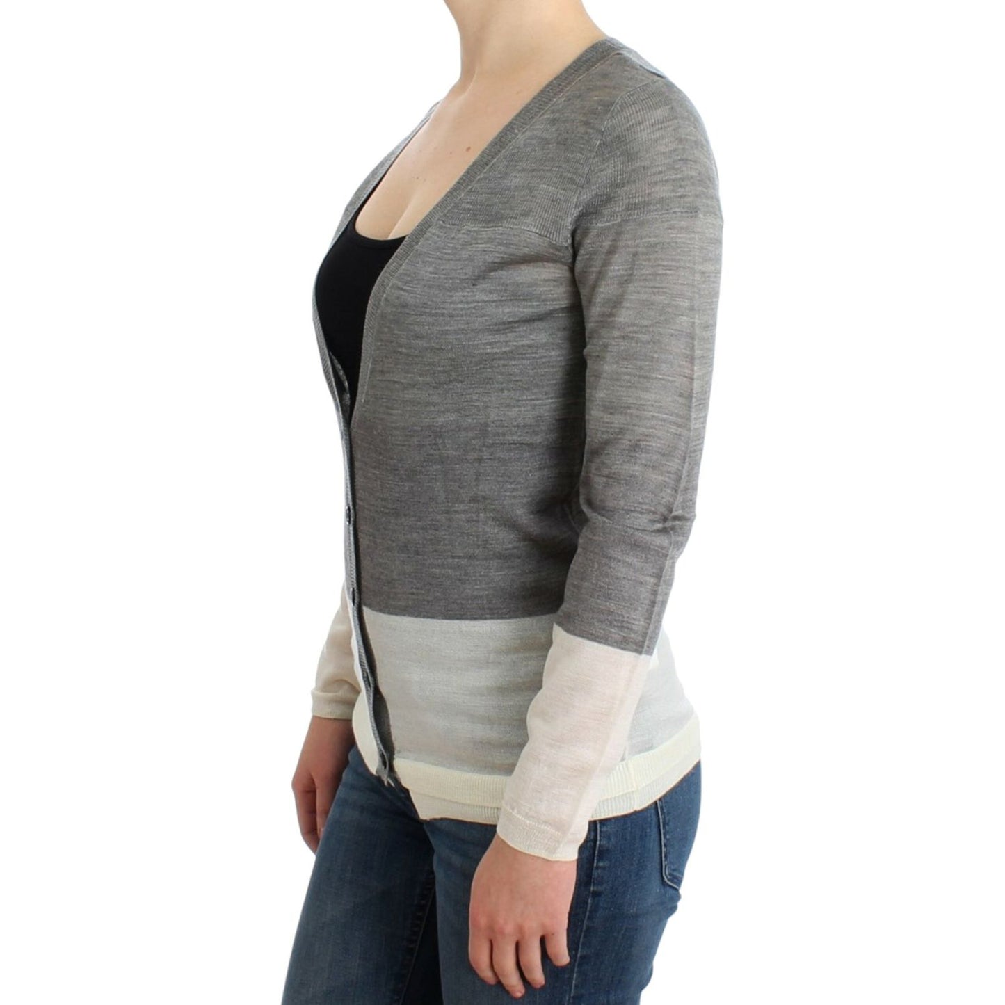 Costume National Chic Gray Lightweight Cardigan Costume National Dim Gray