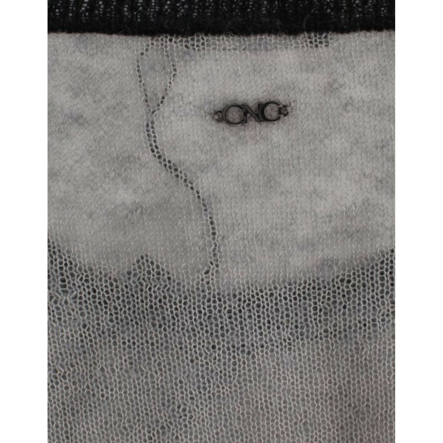 Costume National Chic Asymmetric Embellished Knit Sweater Costume National Slate Gray