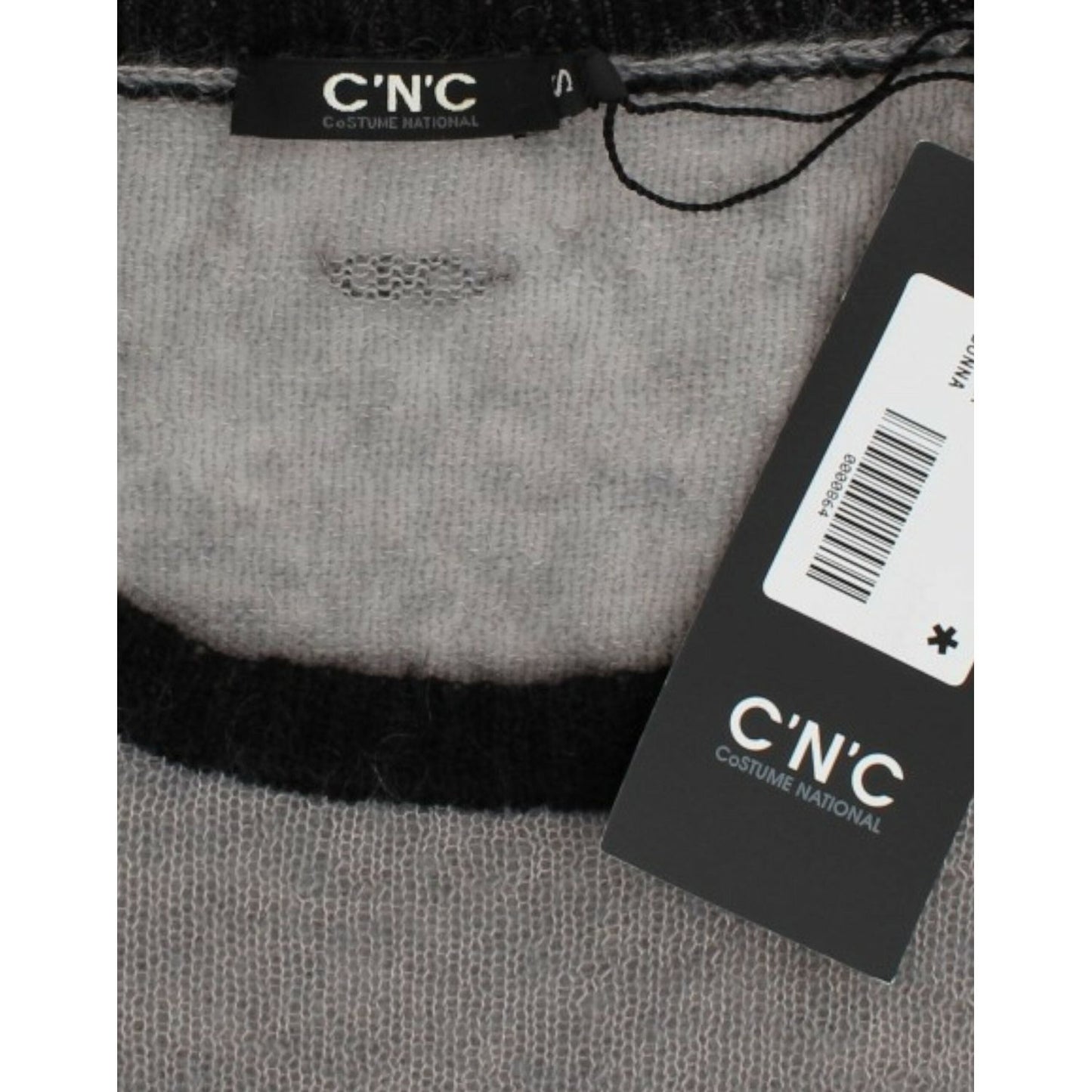 Costume National Chic Asymmetric Embellished Knit Sweater Costume National Slate Gray