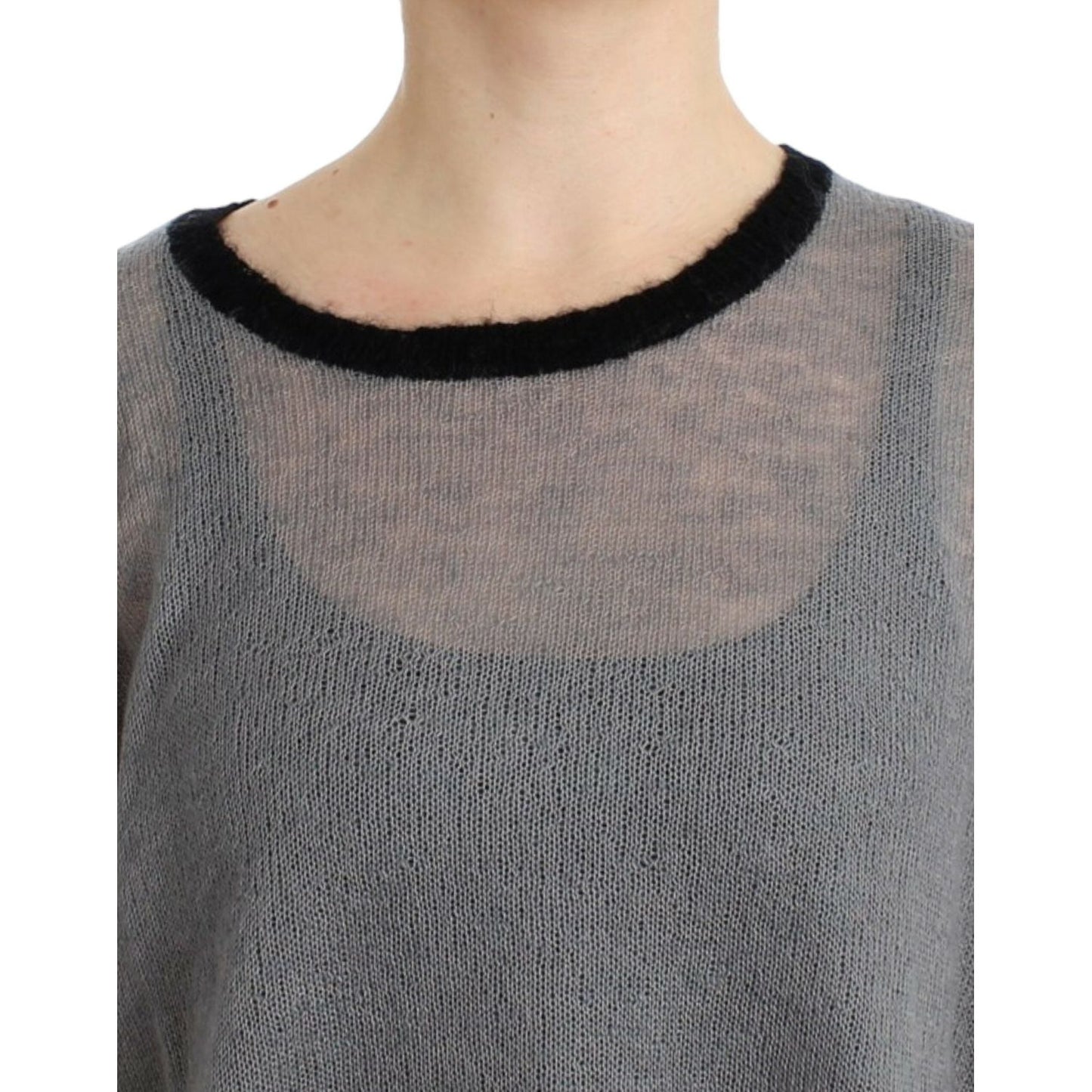 Costume National Chic Asymmetric Embellished Knit Sweater Costume National Dim Gray