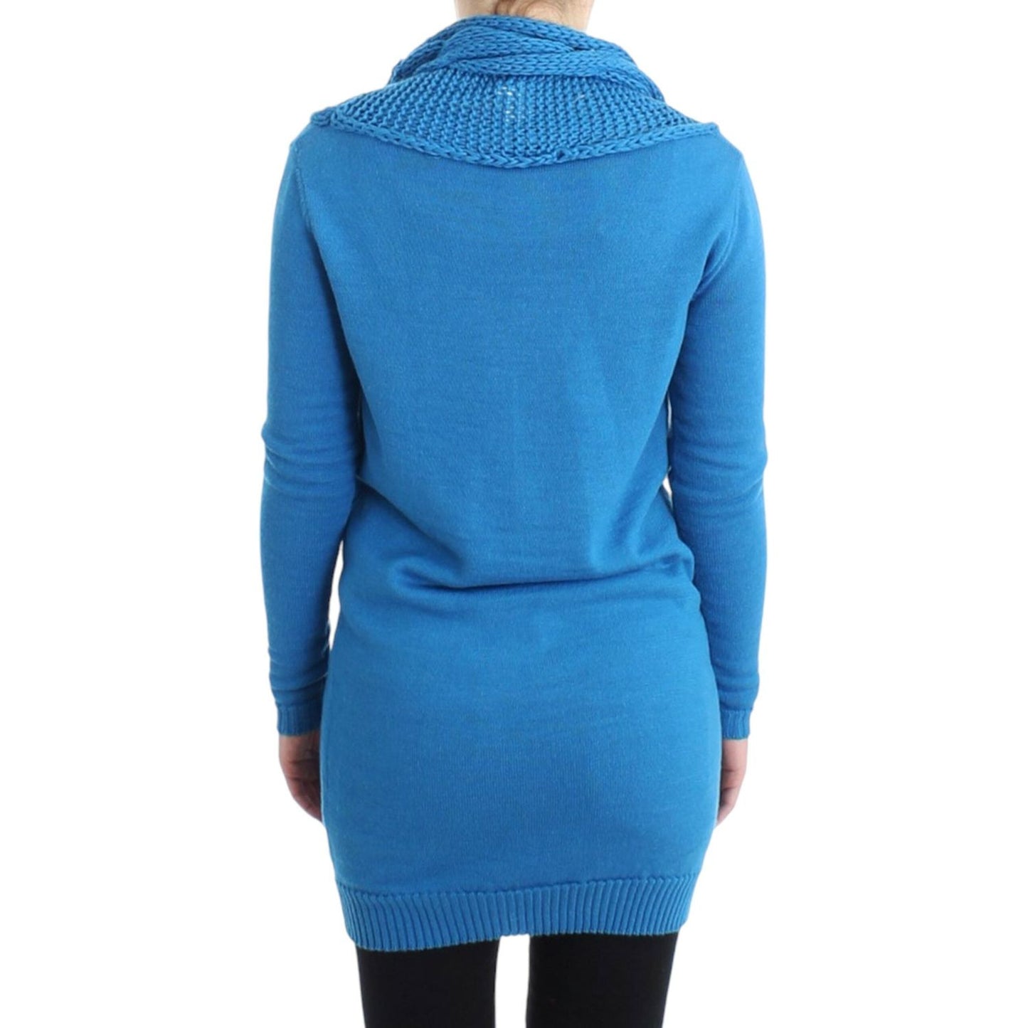Costume National Cozy Scoop Neck Blue Knit Sweater Costume National Steel Blue