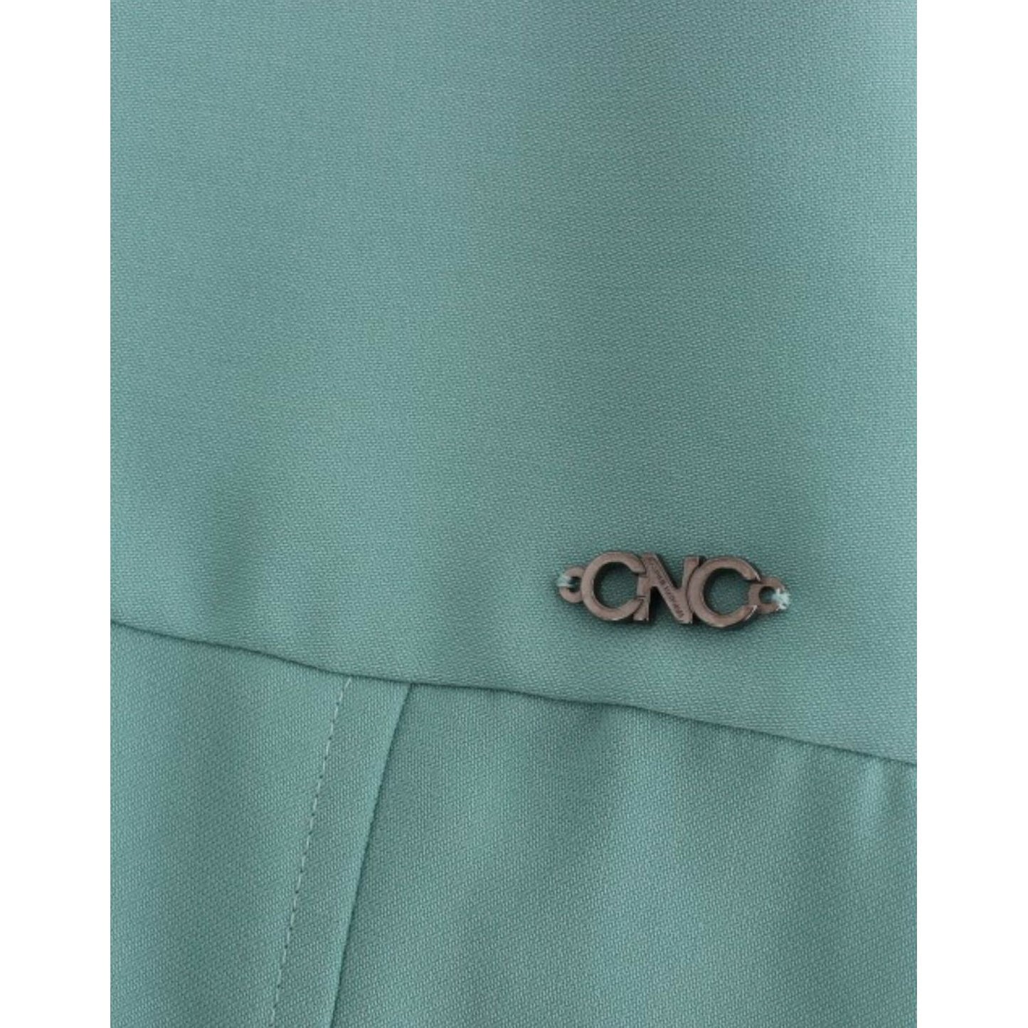 Costume National Elegant Green V-Neck Midi Dress Costume National Slate Gray
