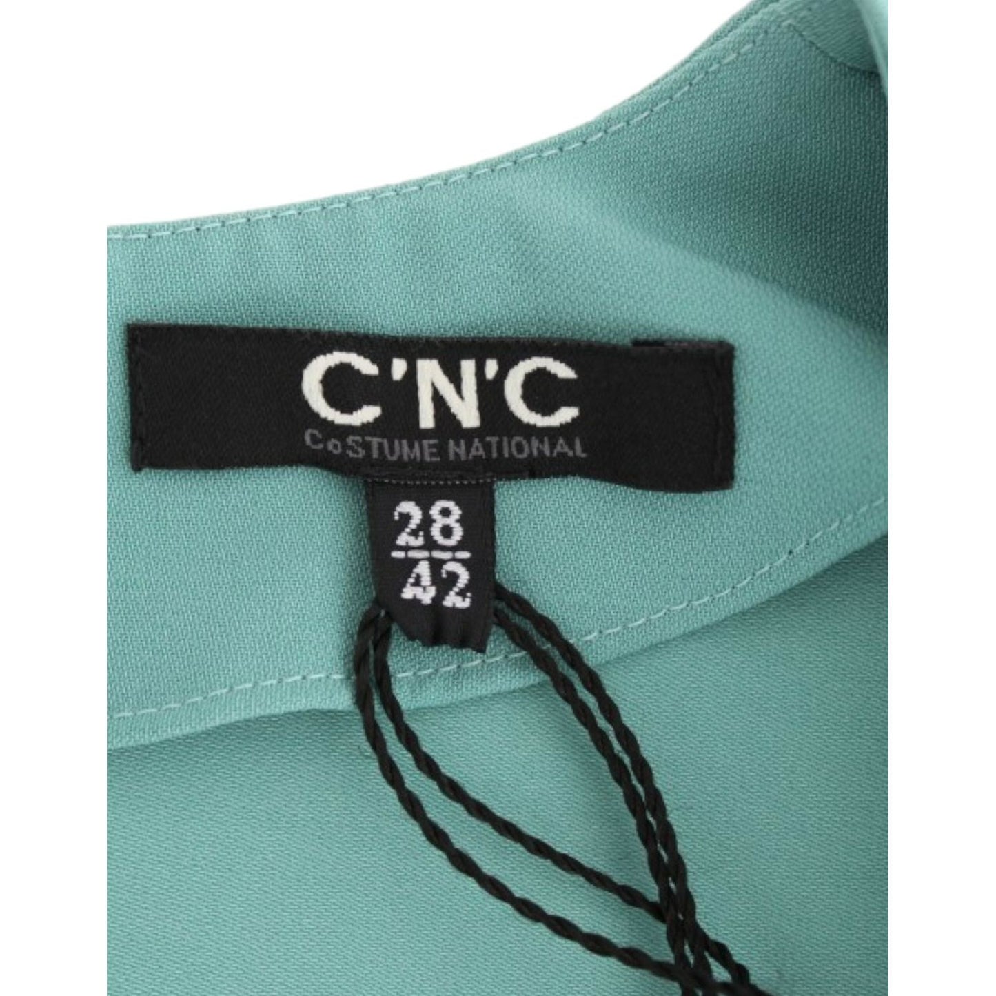 Costume National Elegant Green V-Neck Midi Dress Costume National Cadet Blue