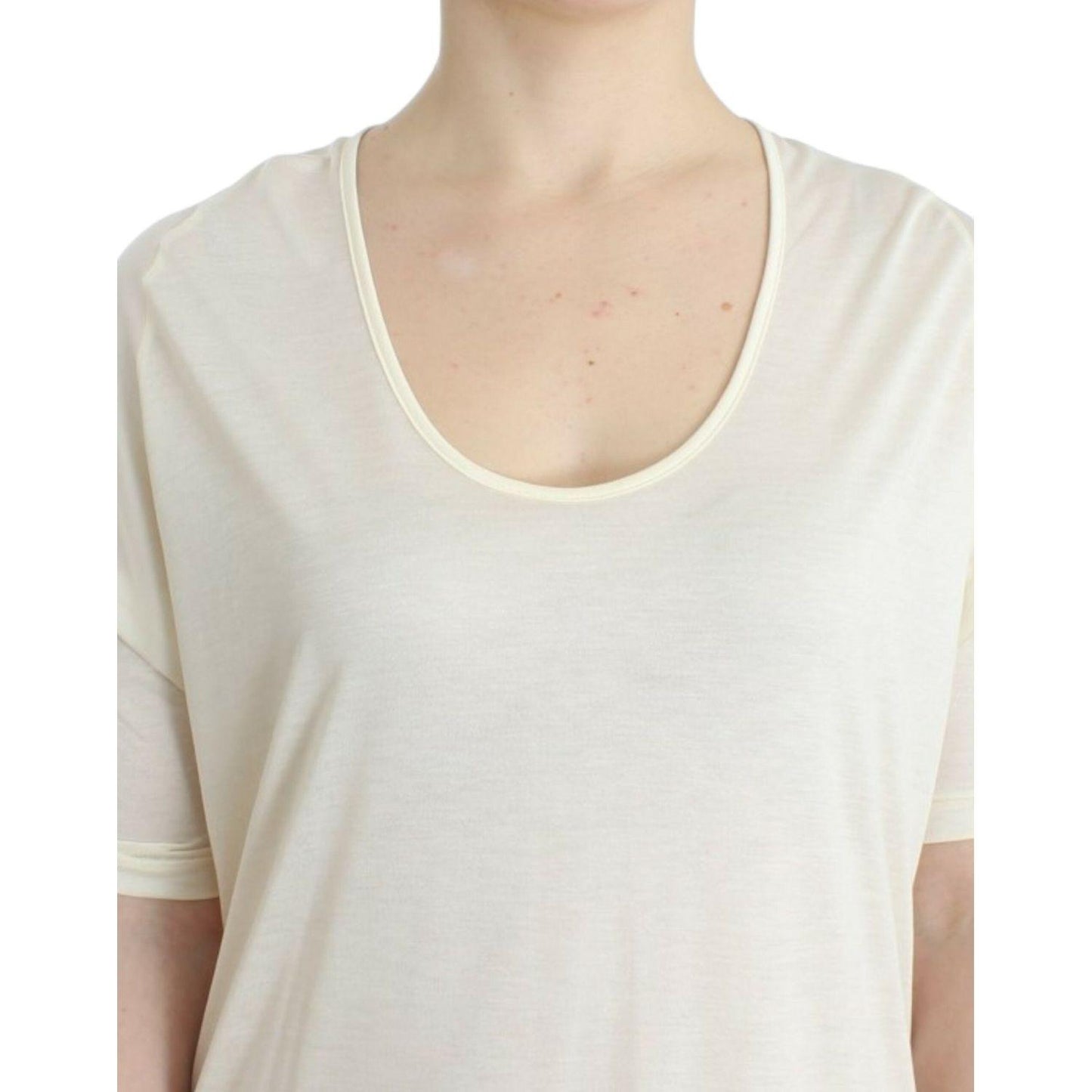 Costume National Chic White Modal Above-Knee Dress Costume National Light Gray