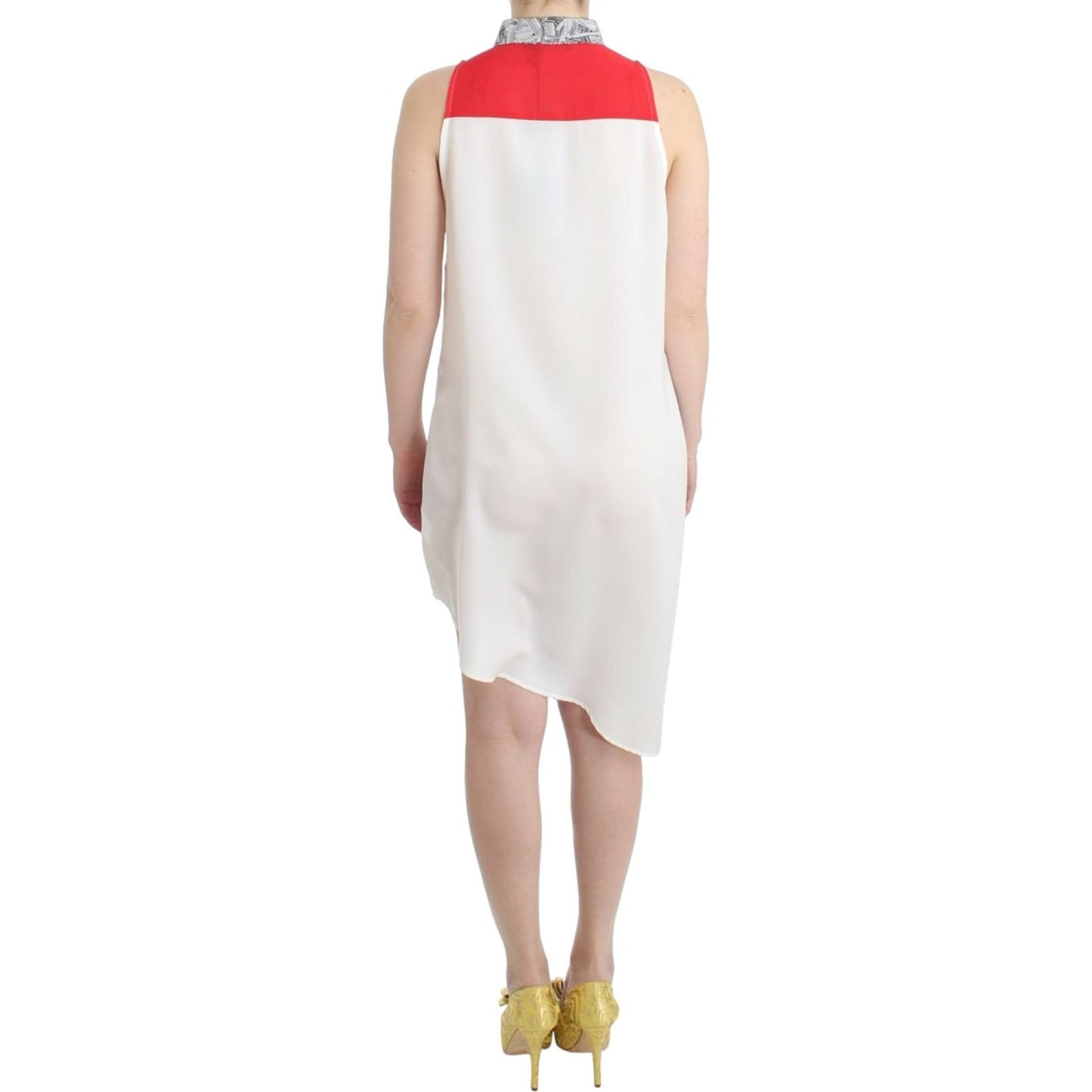 Costume National Asymmetric Hem Button-Up Shirt Dress Costume National Light Gray