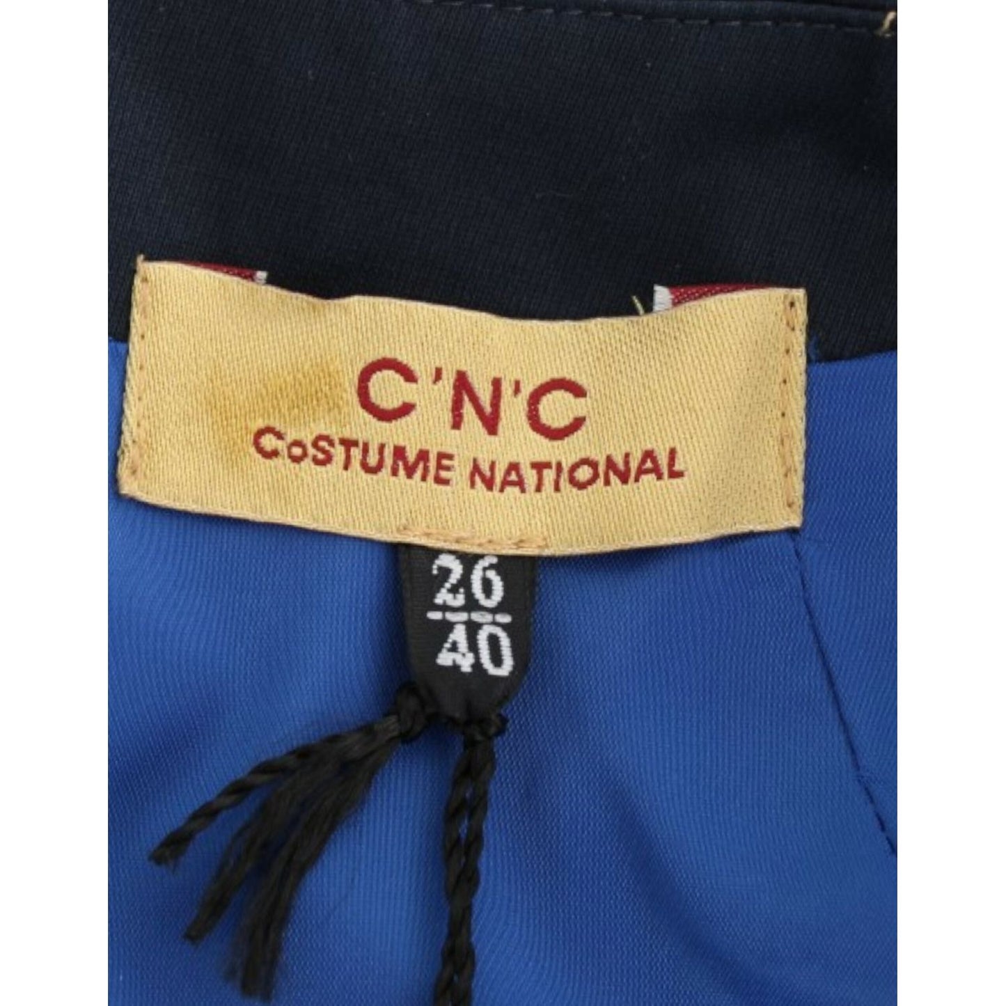 Costume National Chic Blue V-Neck Knee-Length Dress Costume National Tan