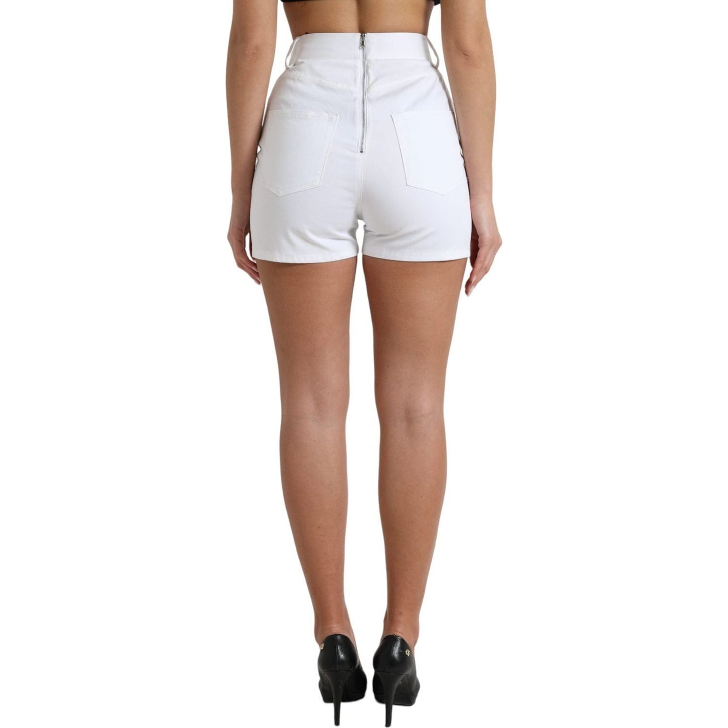Dolce & Gabbana Chic High Waist Lace Closure Shorts Dolce & Gabbana Rosy Brown