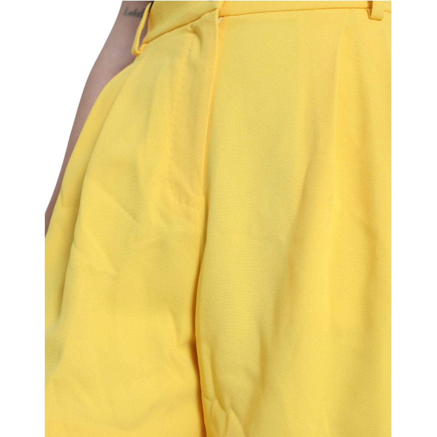 Dolce & Gabbana Elegant High Waist Bermuda Shorts in Sunny Yellow Dolce & Gabbana Light Goldenrod