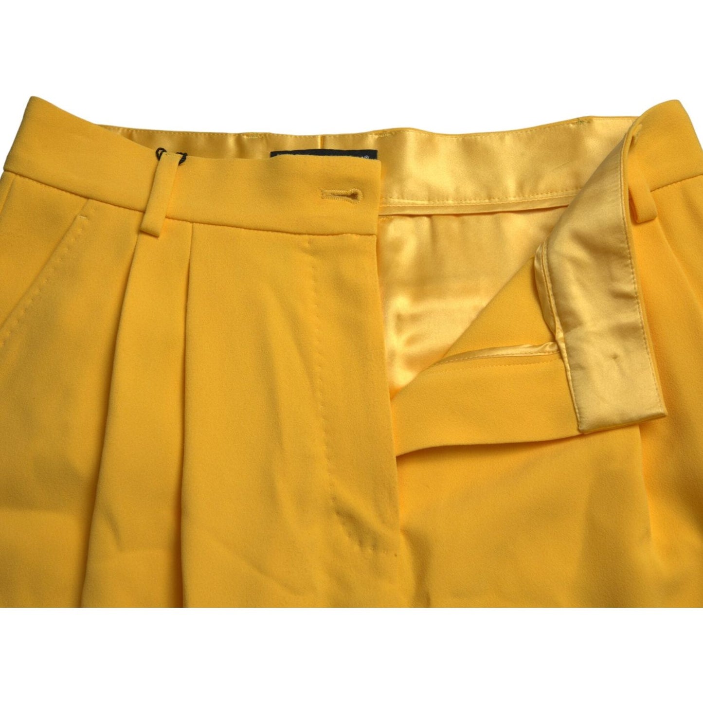 Dolce & Gabbana Elegant High Waist Bermuda Shorts in Sunny Yellow Dolce & Gabbana Goldenrod