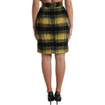 Dolce & Gabbana High Waist Check Print Silk-Lined Mini Skirt Dolce & Gabbana Dark Slate Gray
