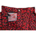 Dolce & Gabbana High Waist Red Leopard Mini Skirt Dolce & Gabbana Brown