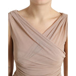 Dolce & Gabbana Elegant Beige V-Neck Sleeveless Sheer Tank Top Dolce & Gabbana Rosy Brown