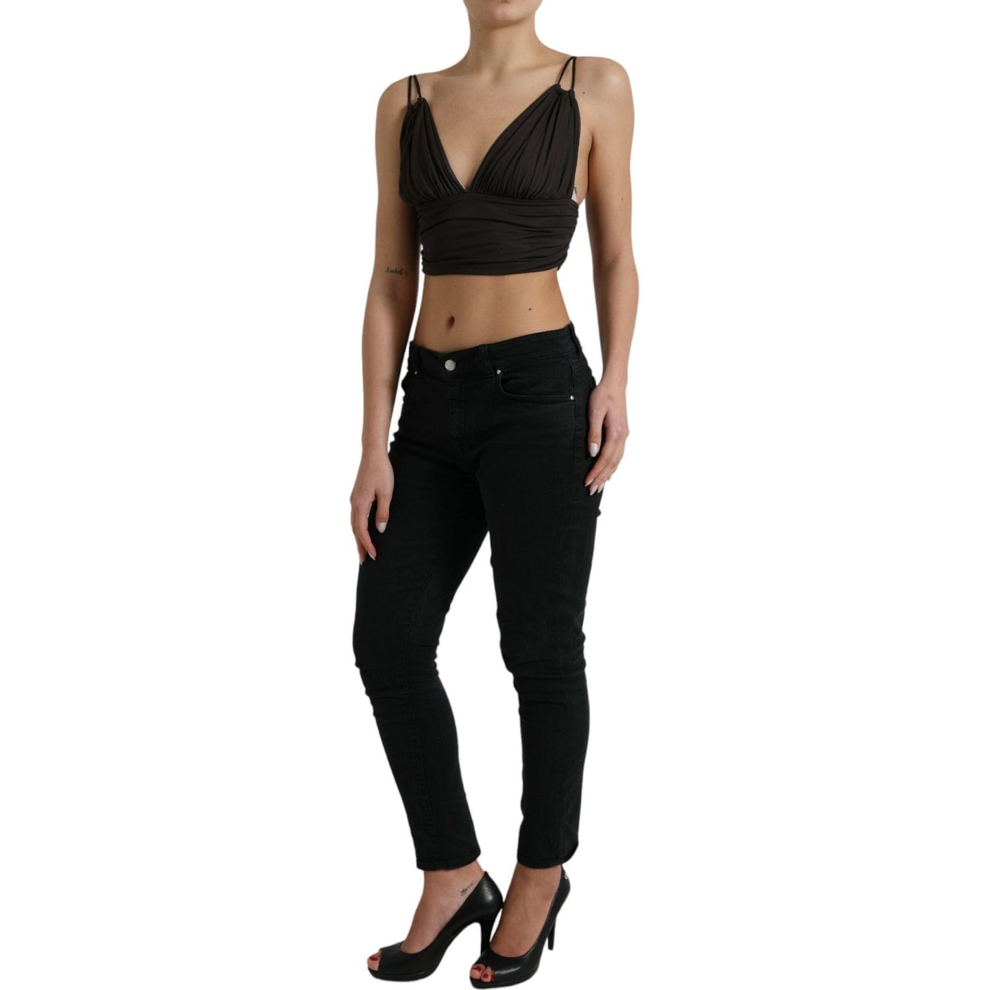 Dolce & Gabbana Elegant Sleeveless Cropped Tank Top Dolce & Gabbana Black