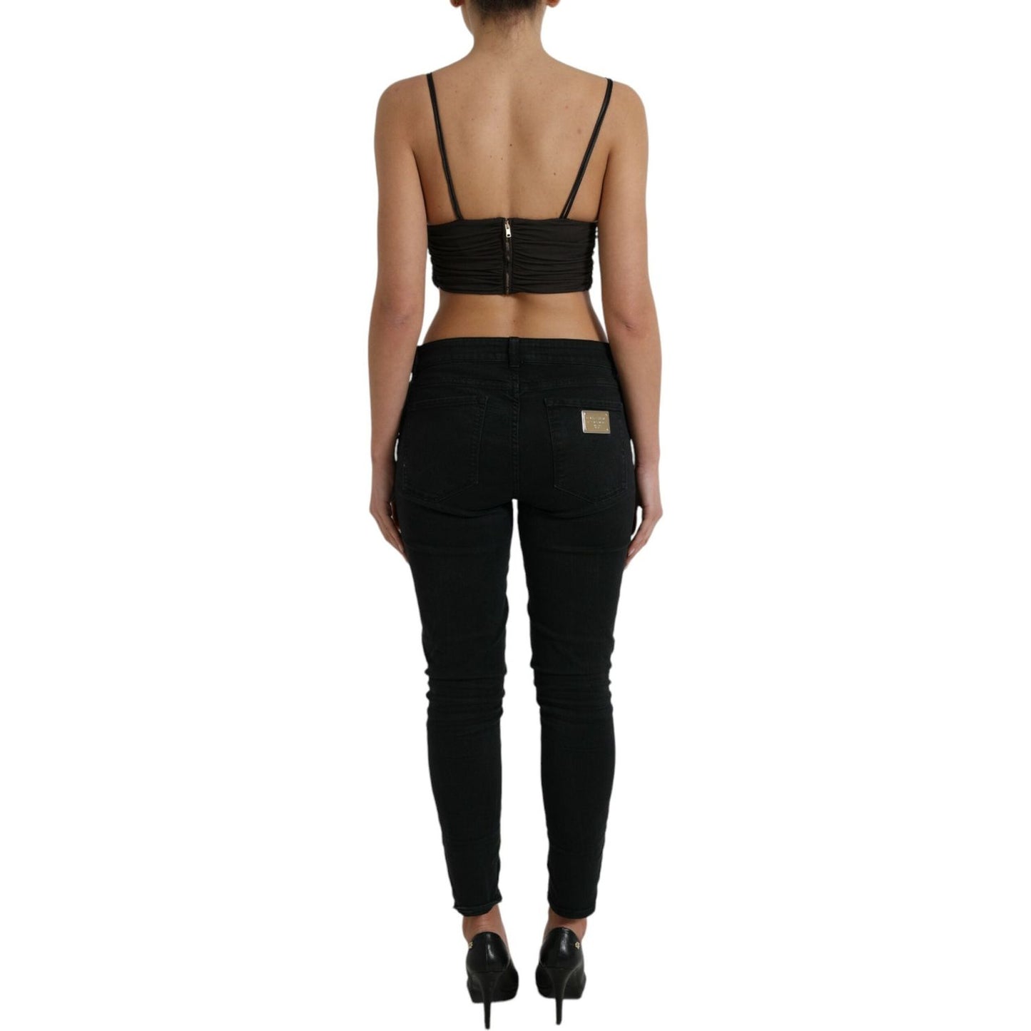 Dolce & Gabbana Elegant Sleeveless Cropped Tank Top Dolce & Gabbana Black