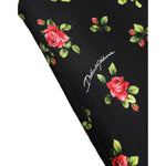 Dolce & Gabbana Black Rose Print Turtle Neck Blouse Top TSH84235-40