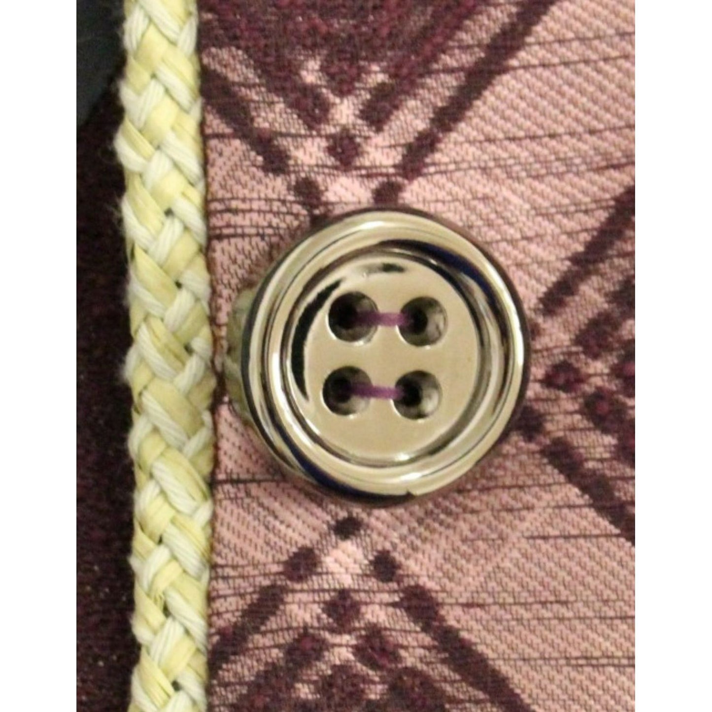 House of Holland Chic Purple Checkered Jacket Blazer House of Holland Rosy Brown