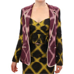 House of Holland Chic Purple Checkered Jacket Blazer House of Holland Dark Slate Gray