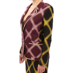House of Holland Chic Purple Checkered Jacket Blazer House of Holland Dark Slate Gray