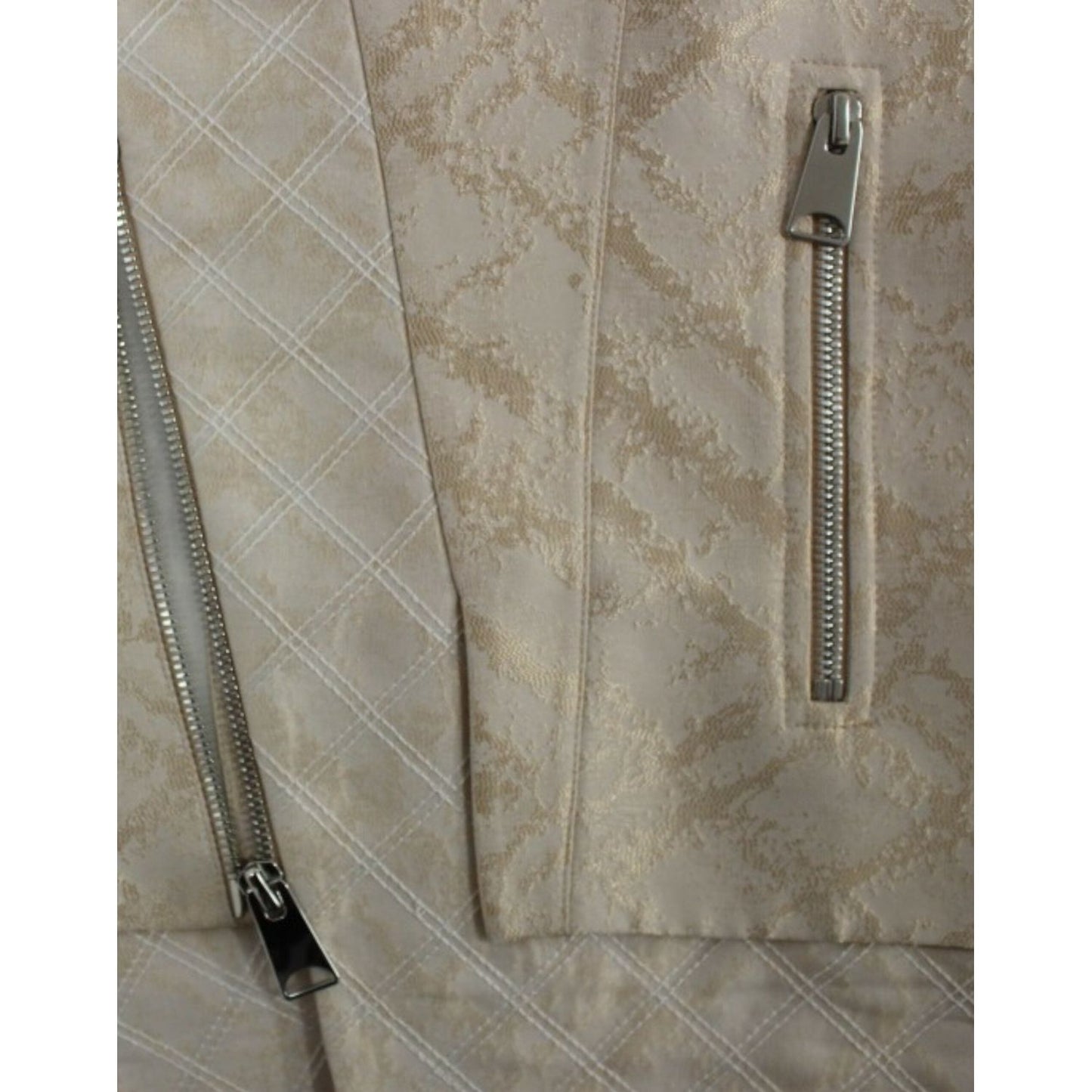 Zeyneptosun Exquisite Beige Brocade Sleeveless Jacket Vest Coats & Jackets Zeyneptosun Slate Gray
