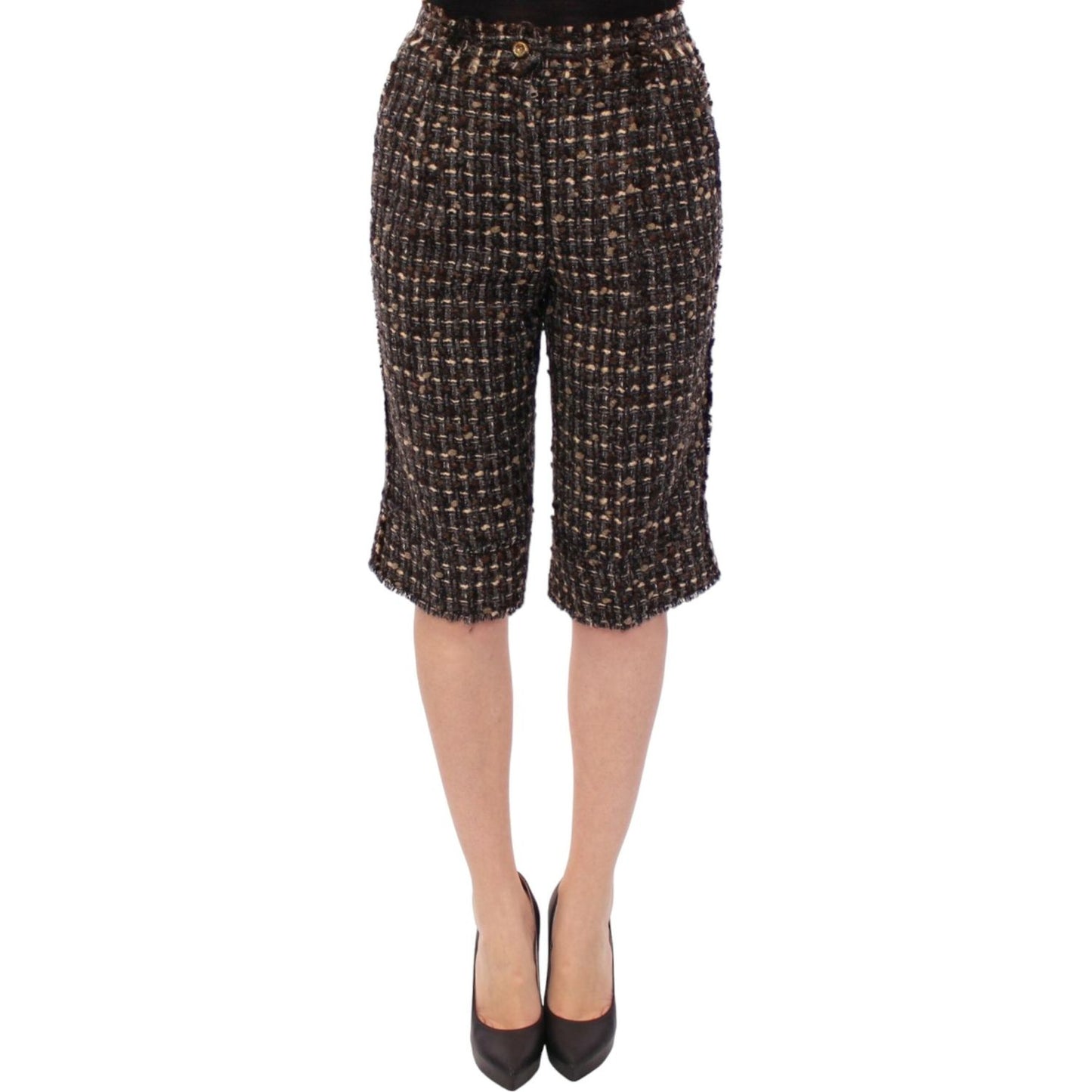 Dolce & Gabbana Elegant Multicolor Wool Blend Shorts Dolce & Gabbana Dark Slate Gray