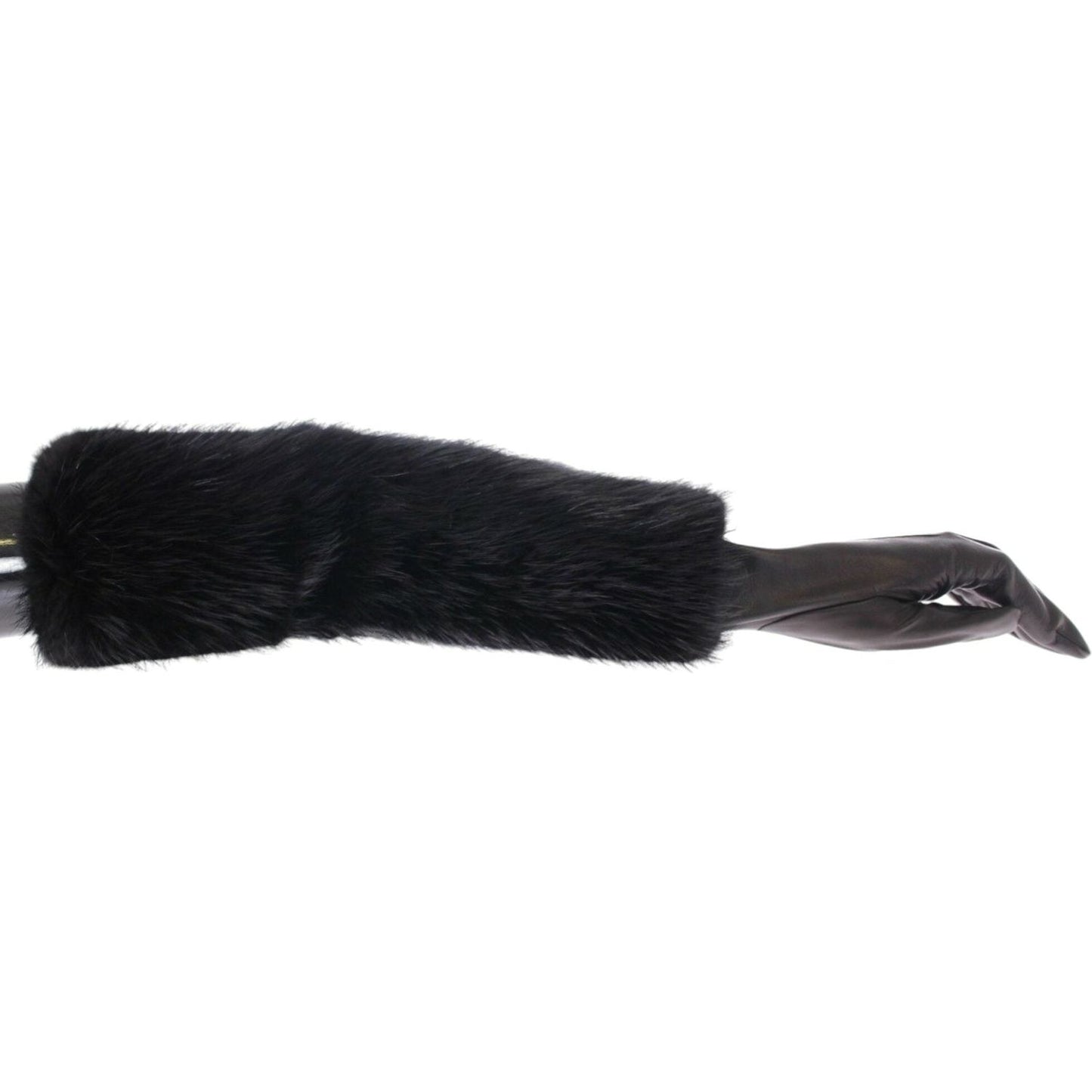Dolce & Gabbana Elegant Elbow Length Leather Gloves Dolce & Gabbana Black