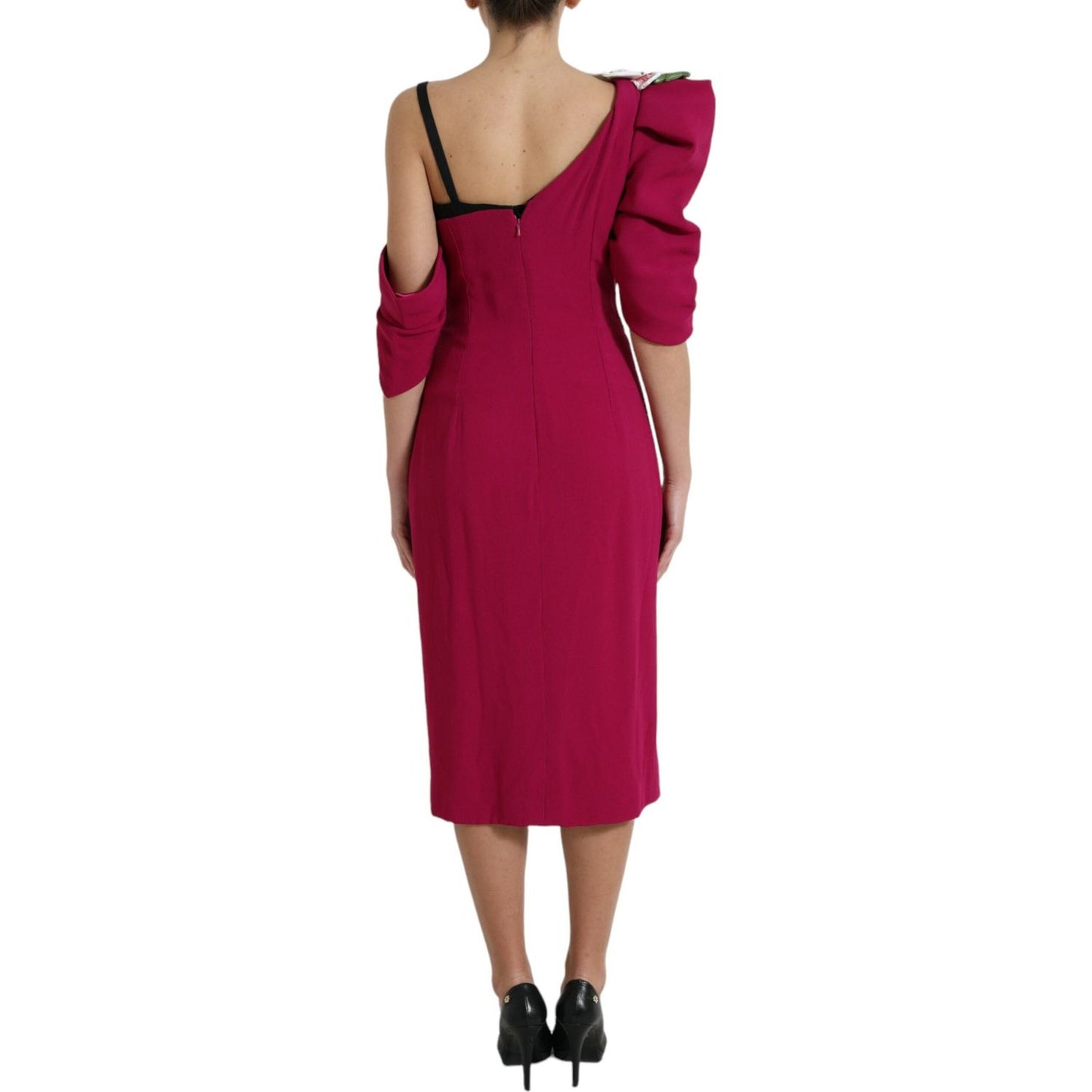 Dolce & Gabbana Elegant Purple Silk Midi Sheath Dress Dolce & Gabbana Brown