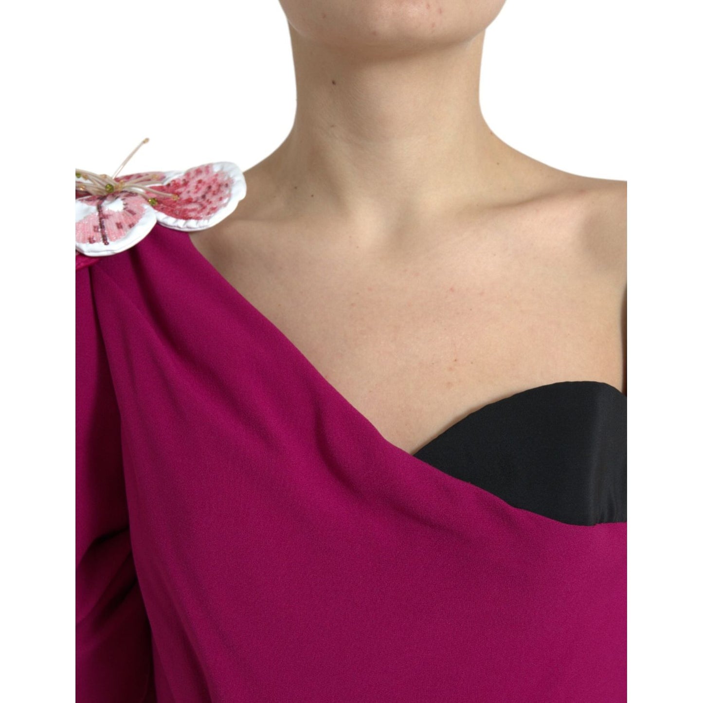 Dolce & Gabbana Elegant Purple Silk Midi Sheath Dress Dolce & Gabbana Tan