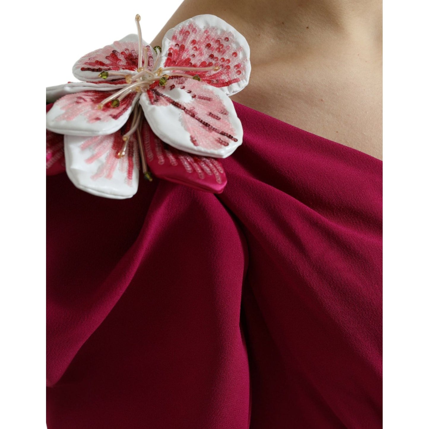 Dolce & Gabbana Elegant Purple Silk Midi Sheath Dress Dolce & Gabbana Dark Red