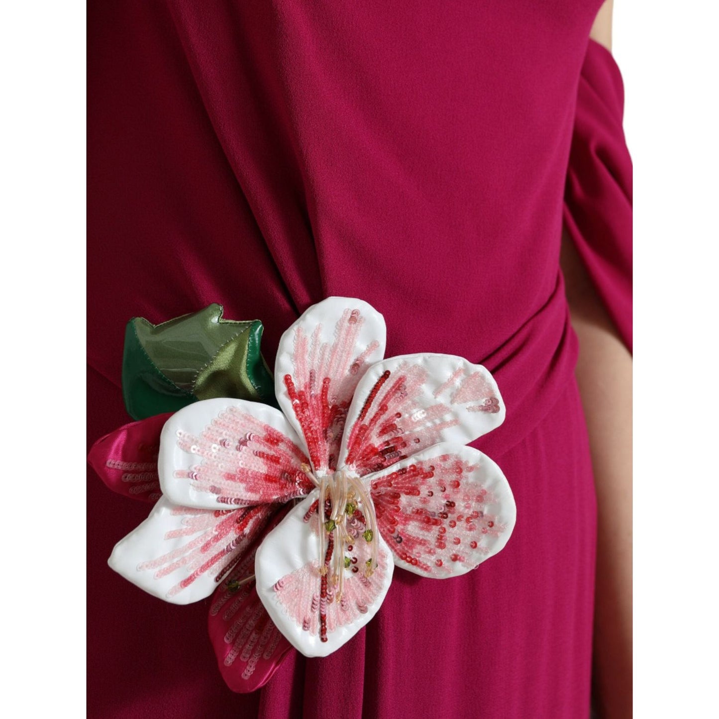 Dolce & Gabbana Elegant Purple Silk Midi Sheath Dress Dolce & Gabbana Brown