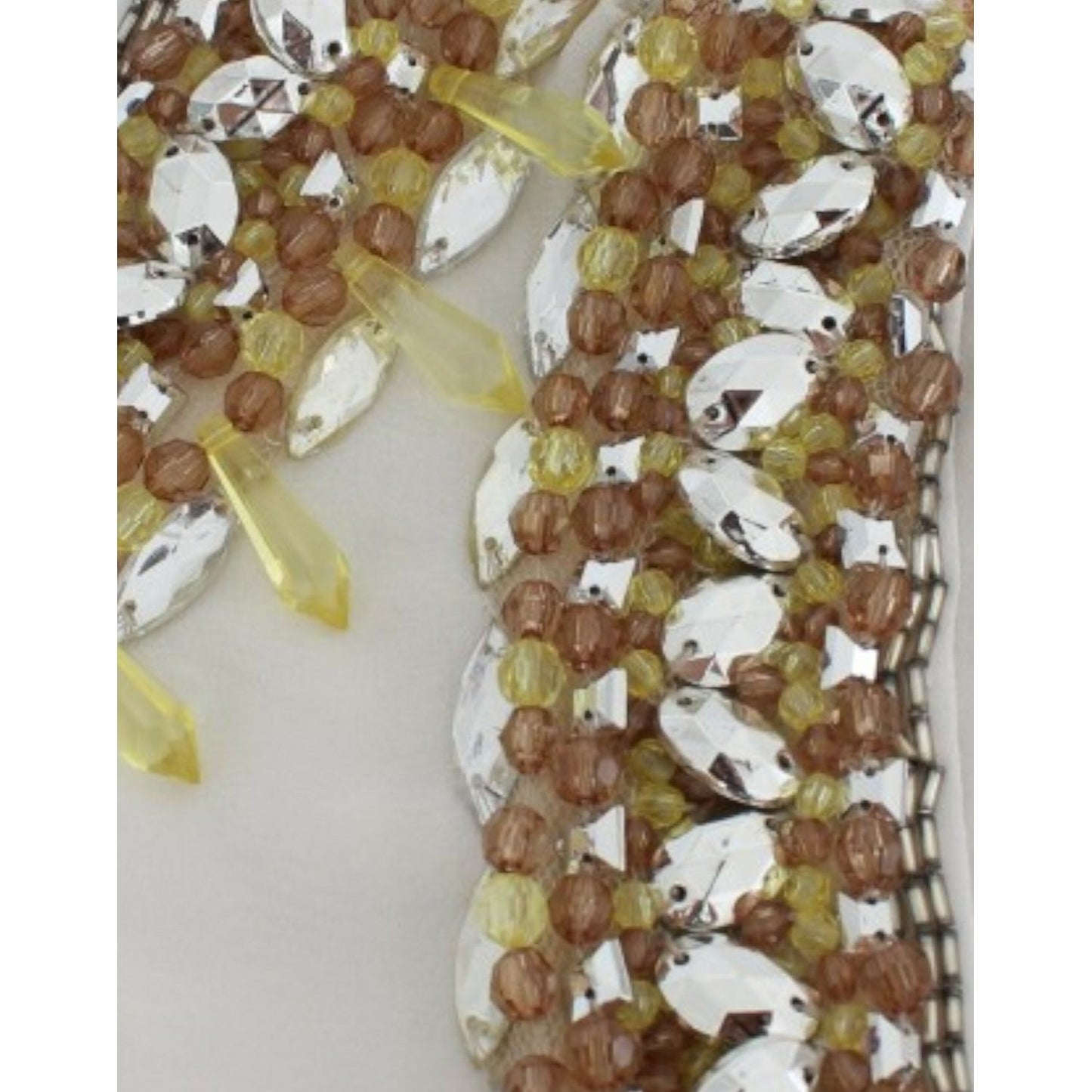 Dolce & Gabbana Elegant Sleeveless Silk Blouse with Crystal Embellishment Dolce & Gabbana Dim Gray