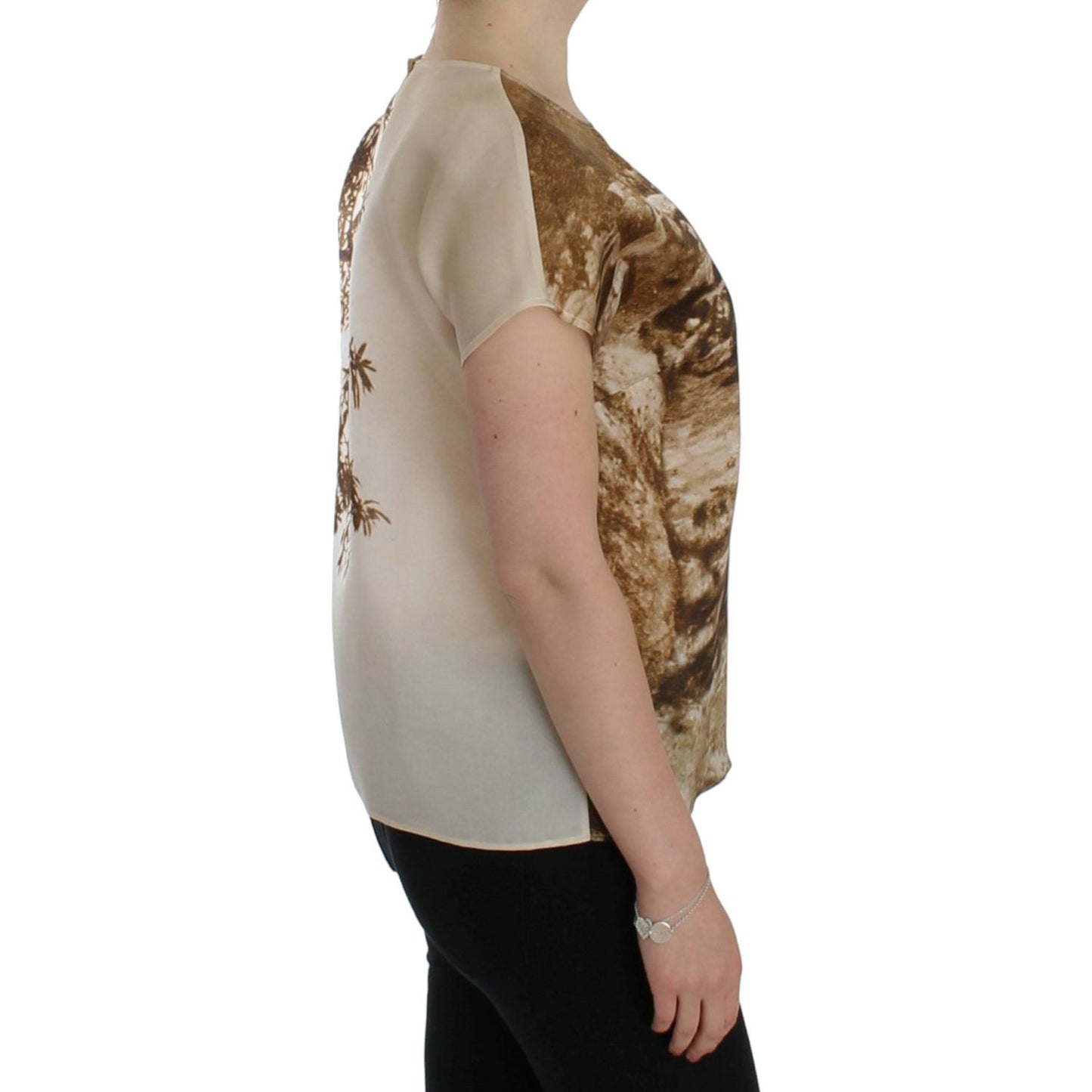 Dolce & Gabbana Enchanted Sicily Taormina Print Silk Blouse Dolce & Gabbana Rosy Brown