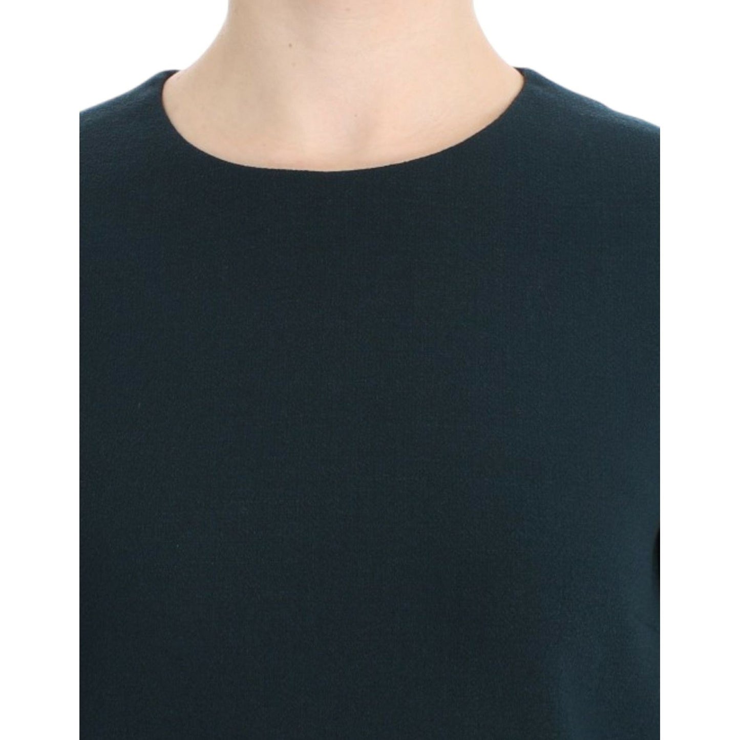 Dolce & Gabbana Enchanted Sicily Green Wool Silk Blend Blouse Dolce & Gabbana Dark Slate Gray