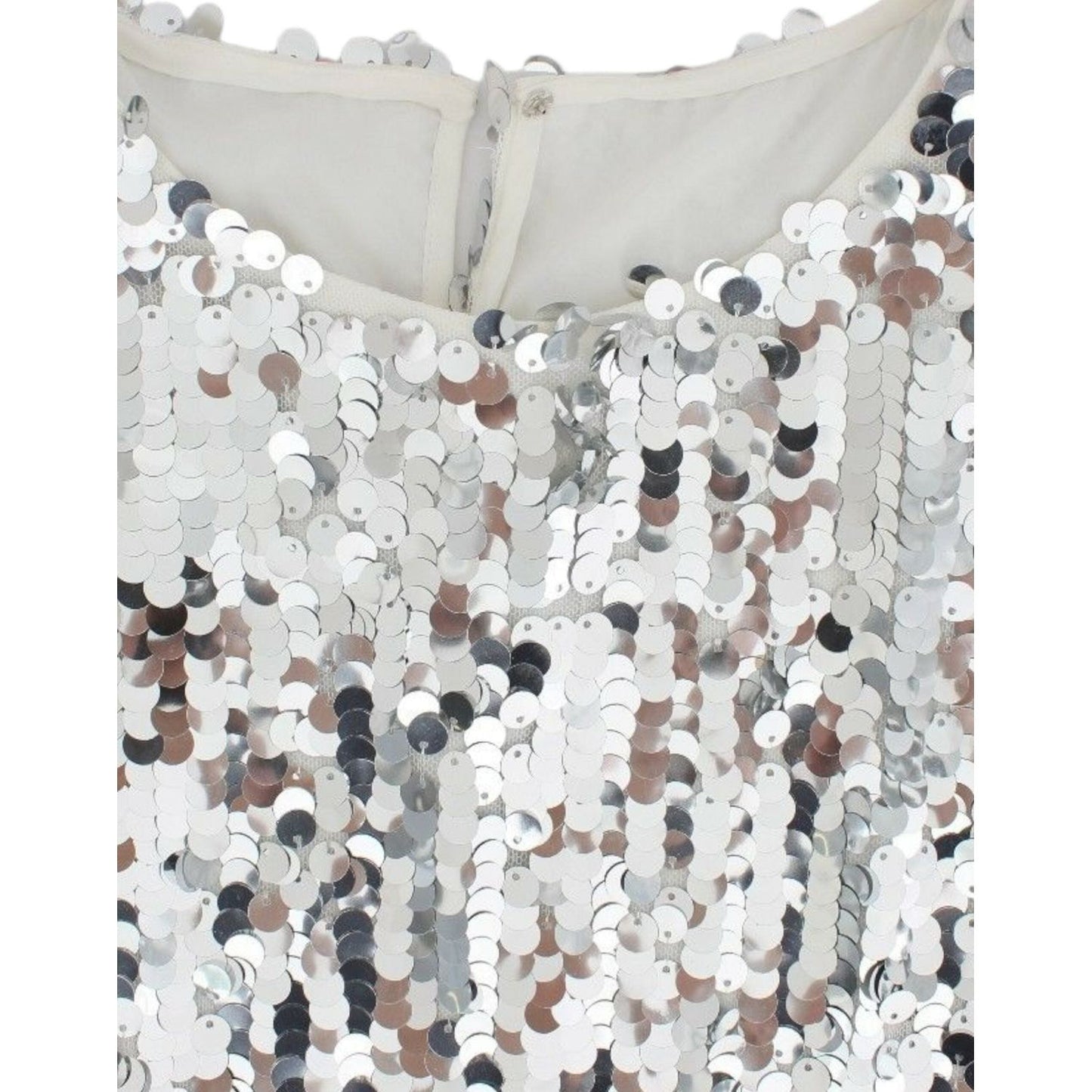 Dolce & Gabbana Enchanted Sicily Sequined Evening Blouse Dolce & Gabbana Light Gray