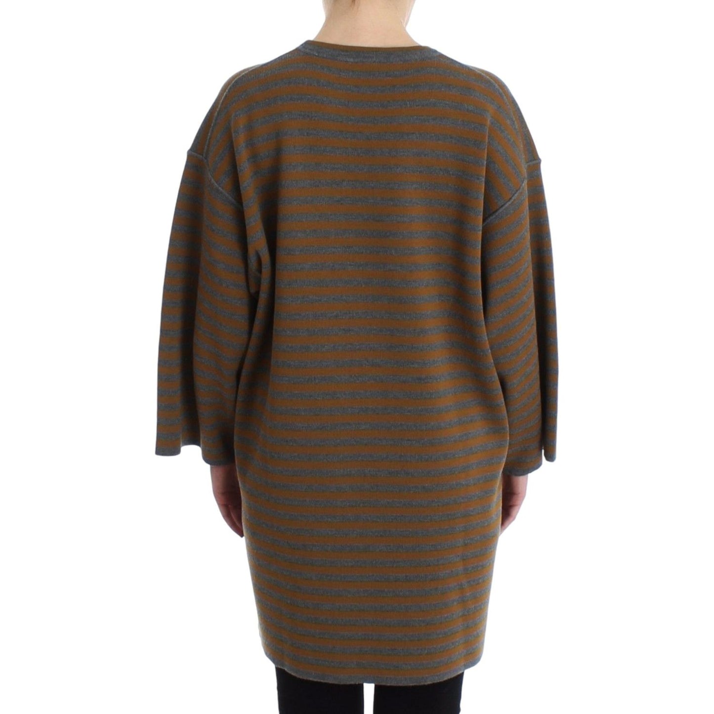 Dolce & Gabbana Yellow & Gray Striped Oversized Sweater Dolce & Gabbana Dark Olive Green
