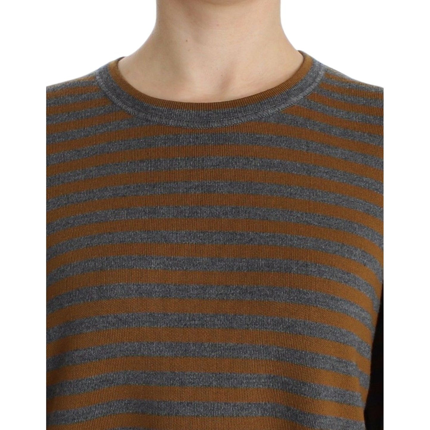 Dolce & Gabbana Yellow & Gray Striped Oversized Sweater Dolce & Gabbana Dark Olive Green