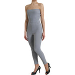 Dolce & Gabbana Chic Strapless Bodycon Jumpsuit Dress Dolce & Gabbana Light Slate Gray