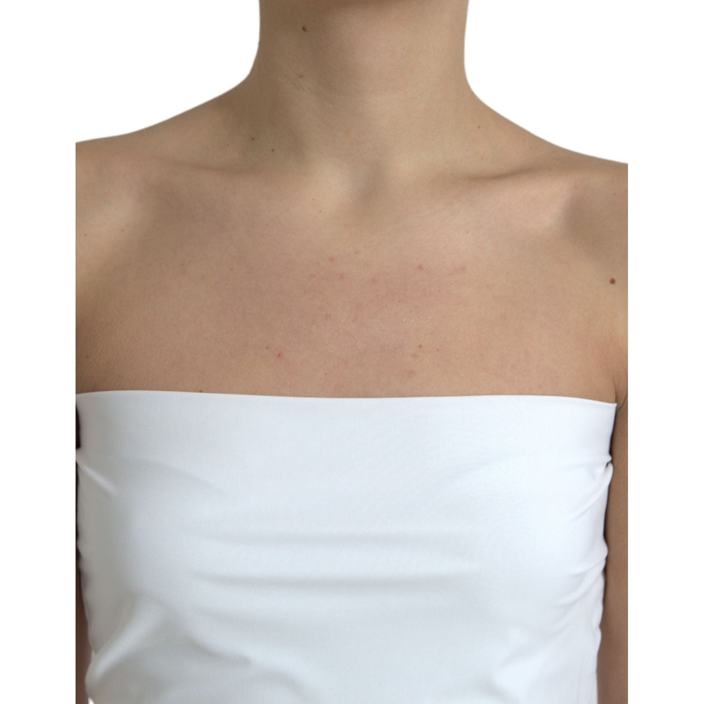 Dolce & Gabbana Elegant White Strapless Jumpsuit Dress Dolce & Gabbana Rosy Brown