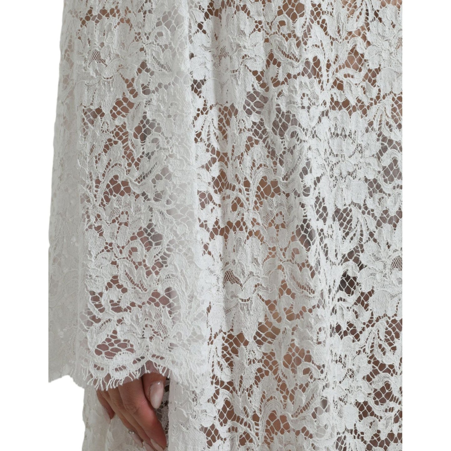 Dolce & Gabbana Elegant White Shift Dress with Crystal Embellishment Dolce & Gabbana Gray