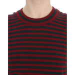 Dolce & Gabbana Elegant Striped Cashmere Crewneck Sweater Dolce & Gabbana Dark Slate Gray