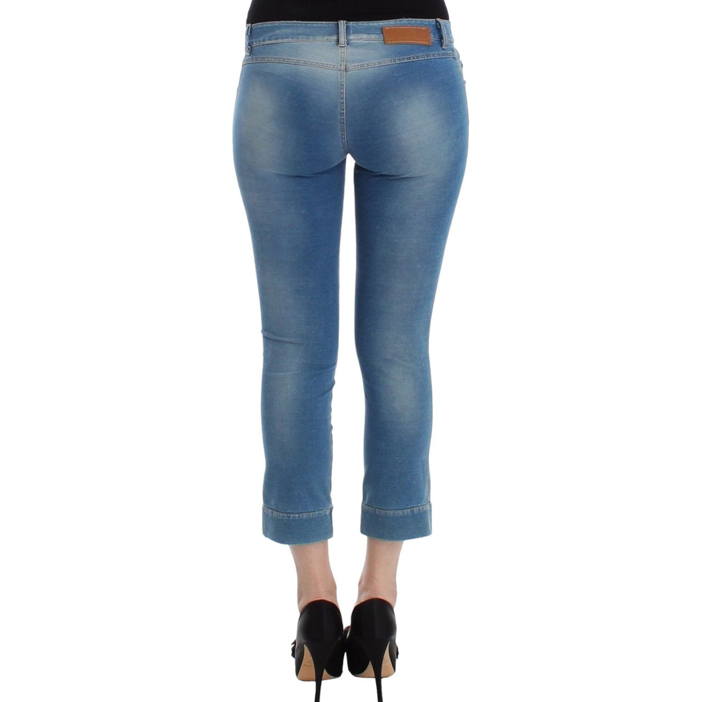Ermanno Scervino Chic Blue Capri Jeans for Elegant Summers Jeans & Pants Ermanno Scervino Dim Gray