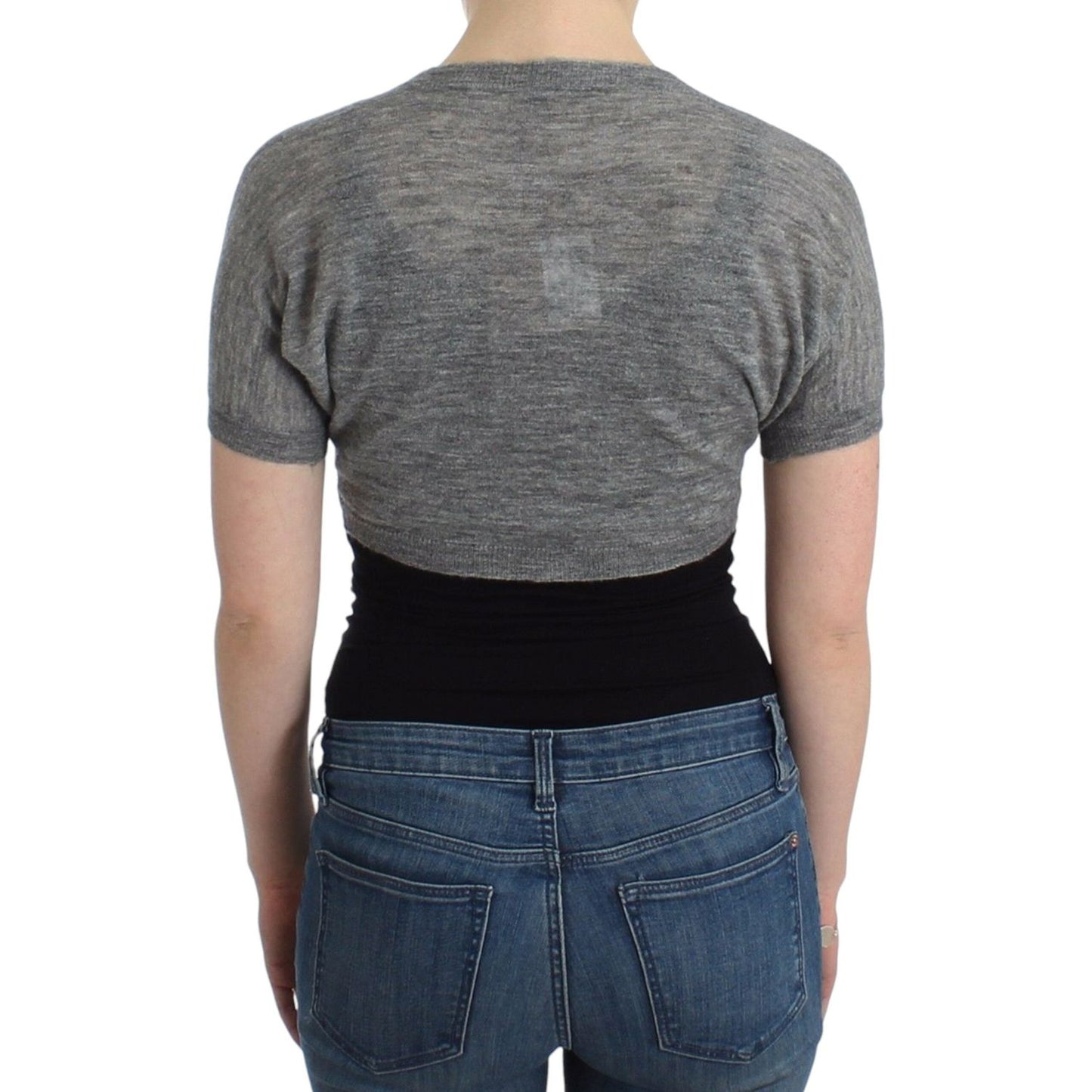 Ermanno Scervino Chic Alpaca Wool Blend Bolero Ermanno Scervino Dark Slate Gray