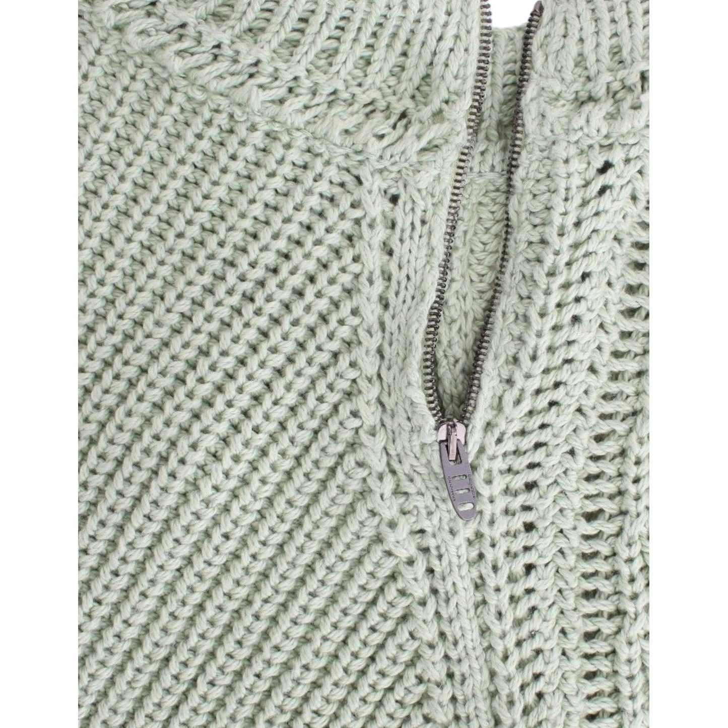 Ermanno Scervino Chic Green Cropped Cotton Sweater Ermanno Scervino Gray