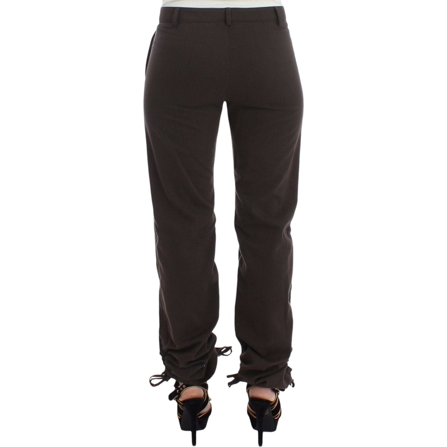 Ermanno Scervino Chic Brown Cotton Dress Pants Ermanno Scervino Dark Slate Gray