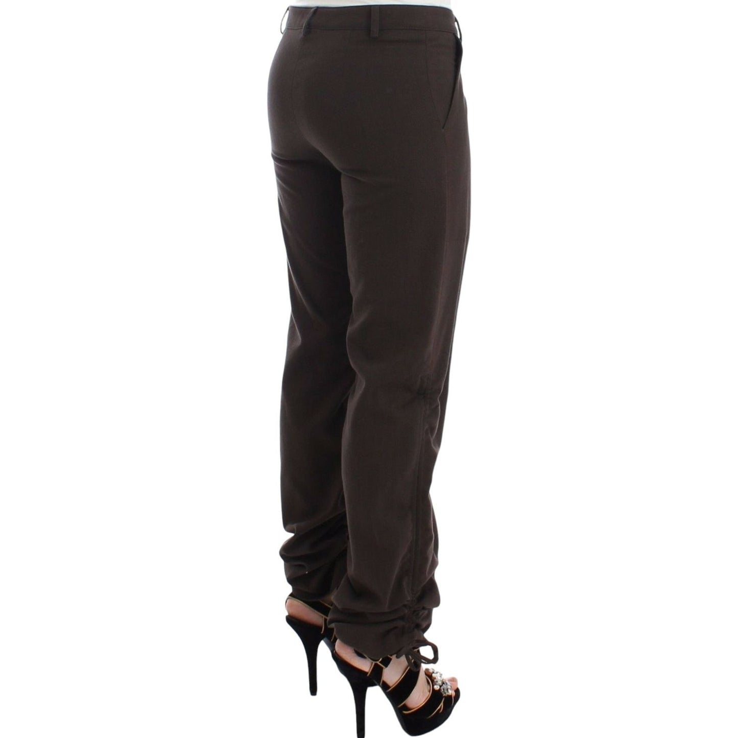 Ermanno Scervino Chic Brown Cotton Dress Pants Ermanno Scervino Dark Slate Gray
