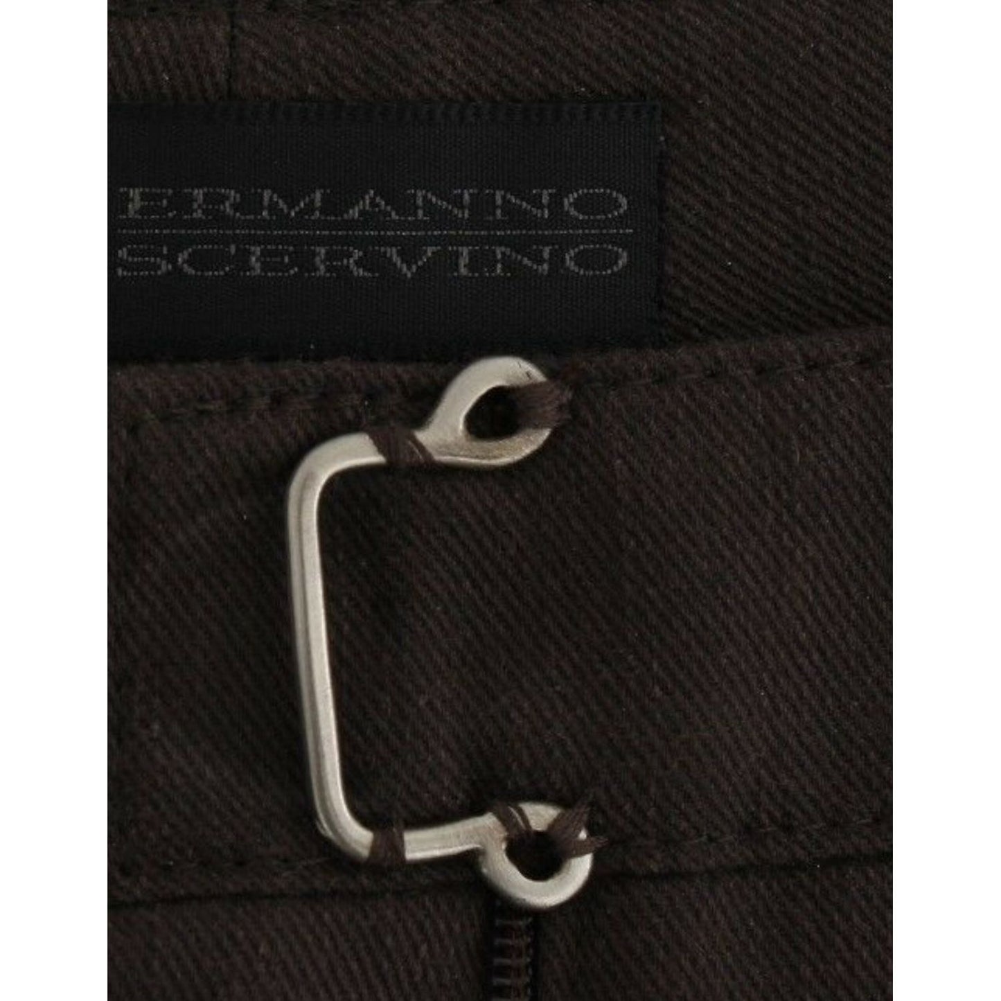 Ermanno Scervino Chic Brown Cotton Dress Pants Ermanno Scervino Black