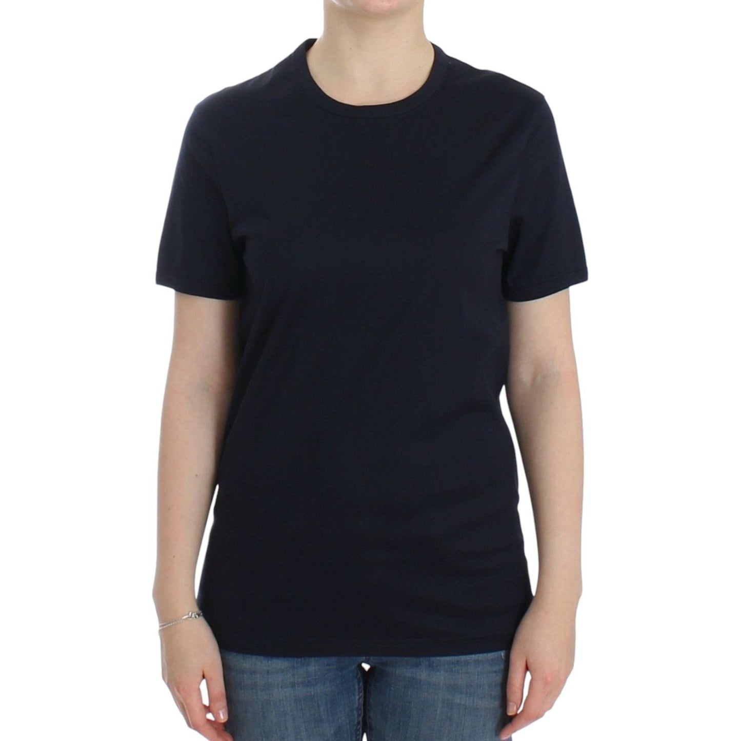 Ermanno Scervino Elegant Blue Cotton Sweater Ermanno Scervino Tan