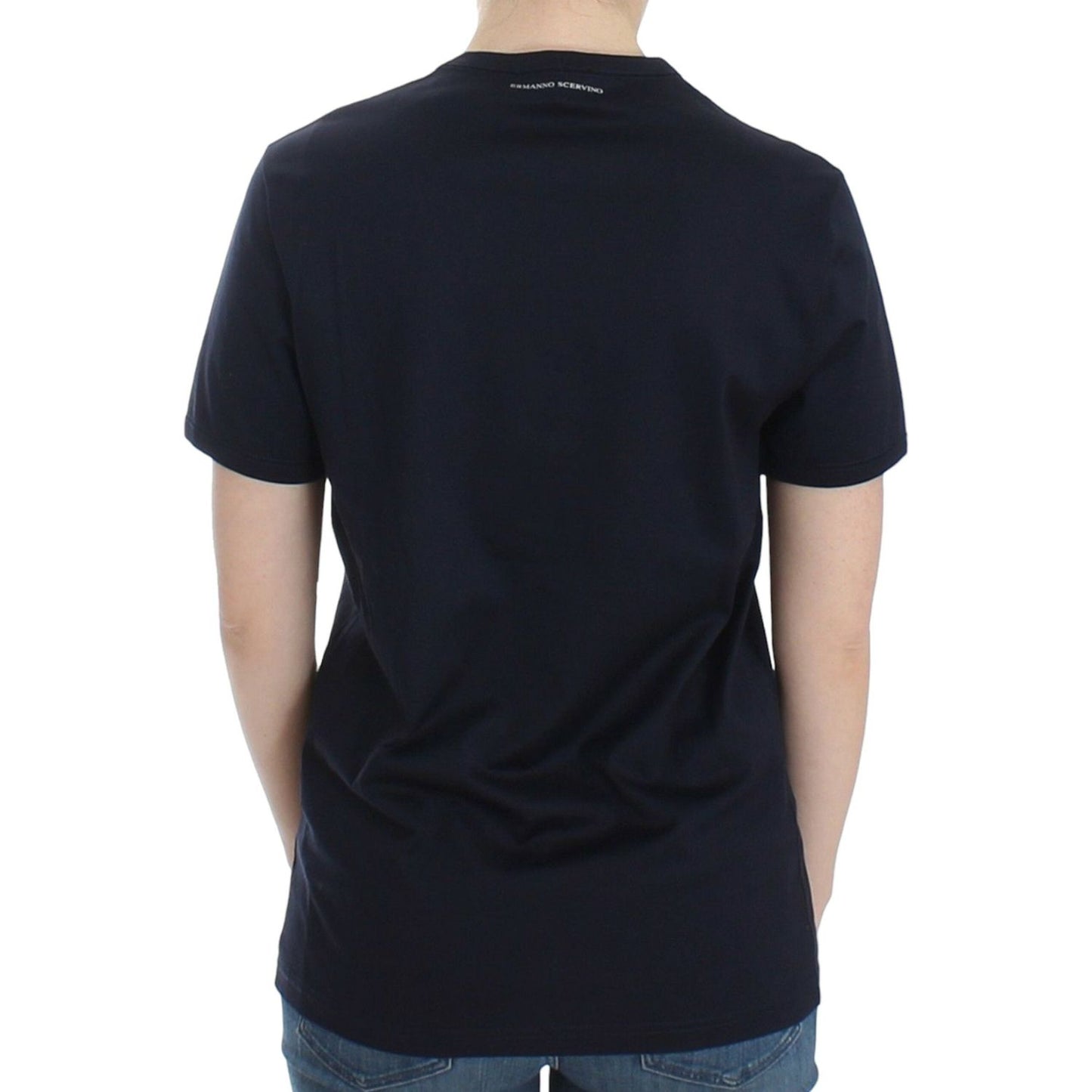 Ermanno Scervino Elegant Blue Cotton Sweater Ermanno Scervino Black