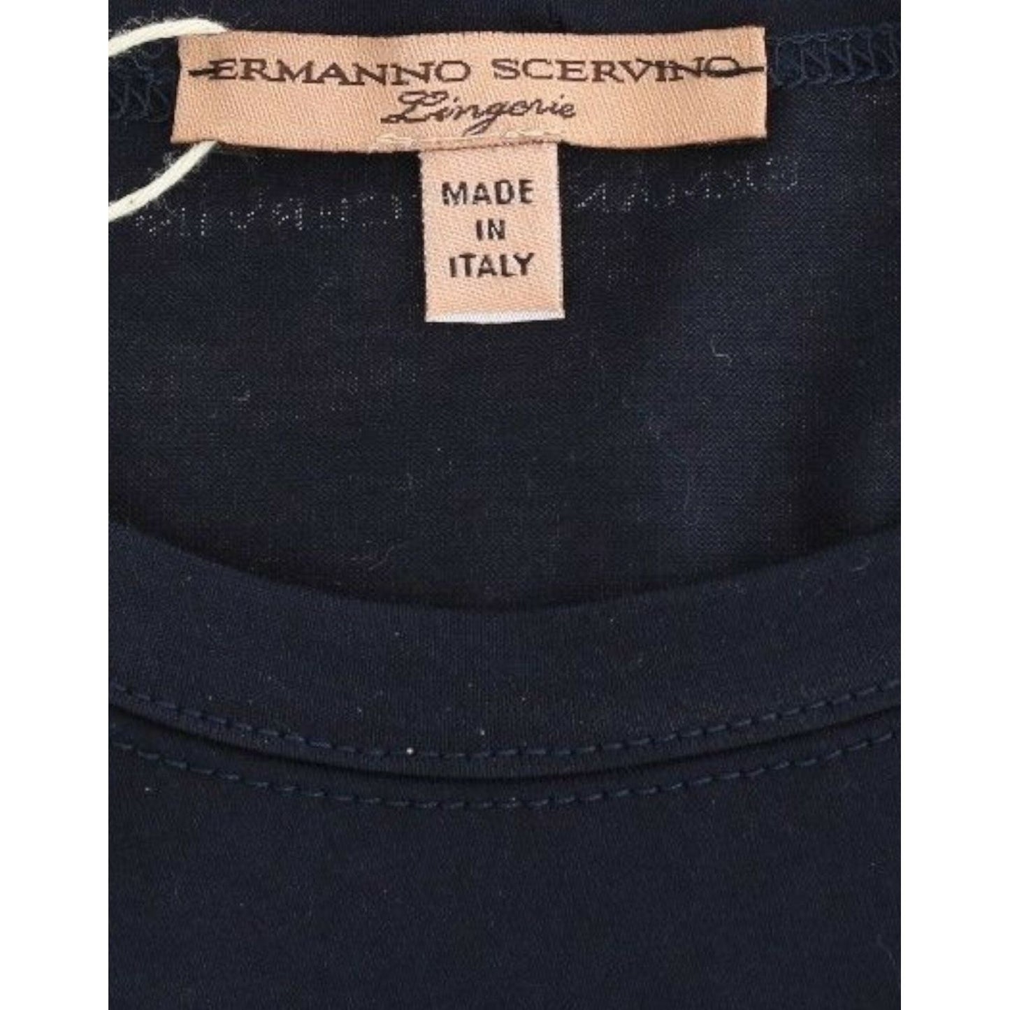 Ermanno Scervino Elegant Blue Cotton Sweater Ermanno Scervino Black