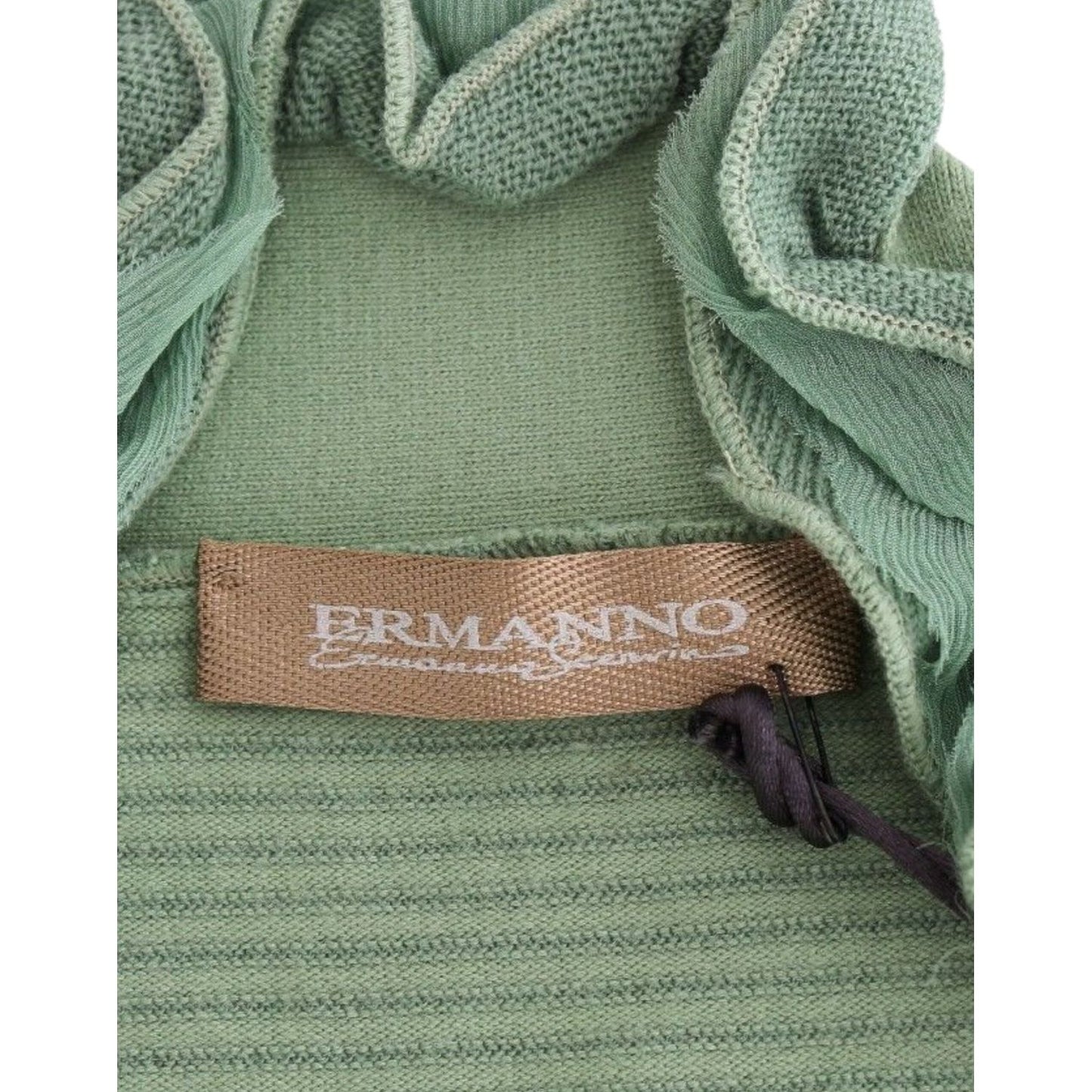 Ermanno Scervino Elegant Green Striped Wool Blend Sweater Ermanno Scervino Slate Gray