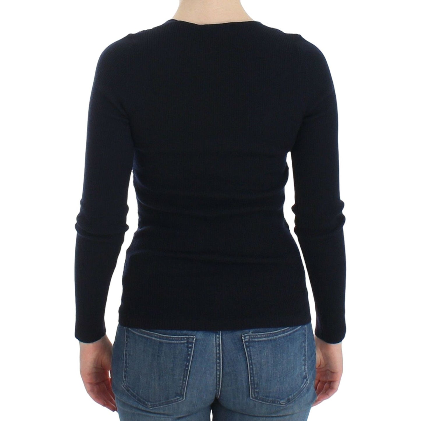 Ermanno Scervino Chic Blue Wool Blend Sweater Ermanno Scervino Dark Slate Gray